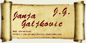 Janja Galjković vizit kartica